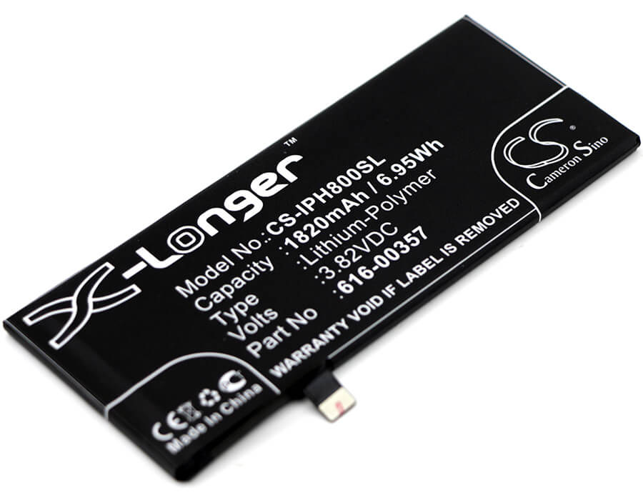 3.82V, 1820mAh, Li-Polymer Battery fits Apple, A1863, Iphone 8, 6.9524Wh