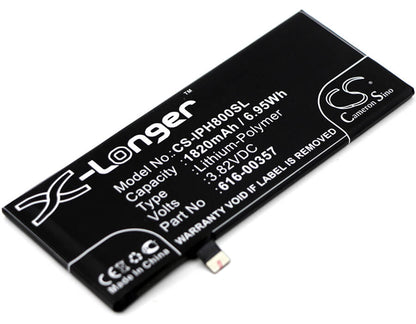 3.82V, 1820mAh, Li-Polymer Battery fits Apple, A1863, Iphone 8, 6.9524Wh