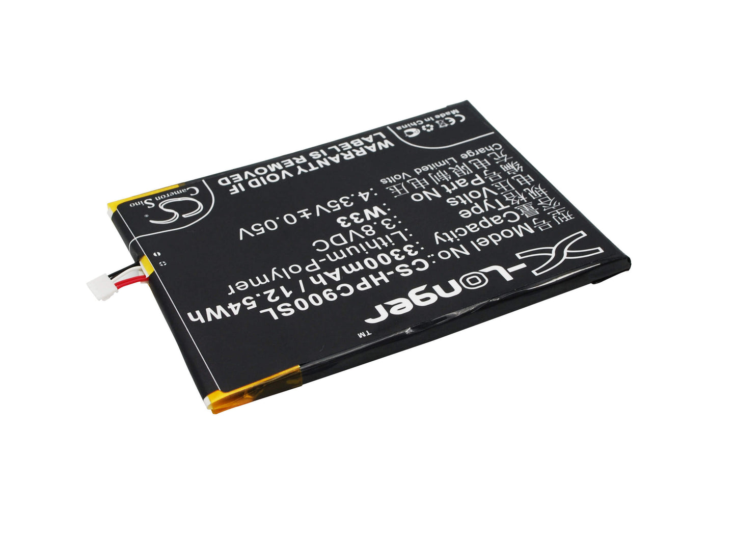 3.8V, 3300mAh, Li-Polymer Battery fits Honphone, C900, W33, 12.54Wh