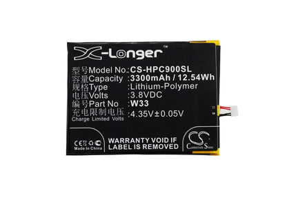 3.8V, 3300mAh, Li-Polymer Battery fits Honphone, C900, W33, 12.54Wh