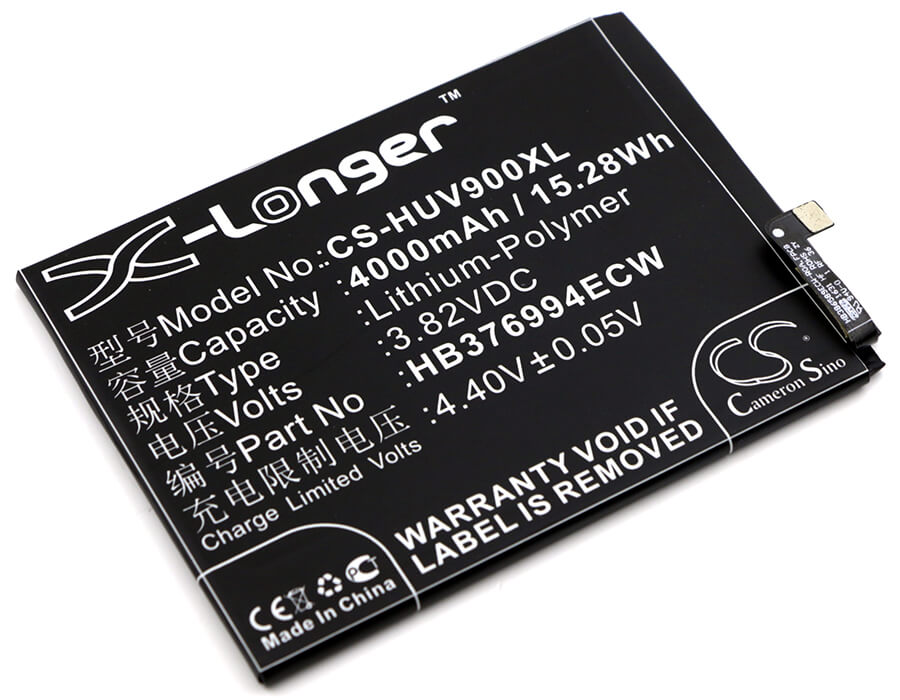 3.82V, 4000mAh, Li-Polymer Battery fits Huawei, Duk-al20, Duk-l09, 15.28Wh