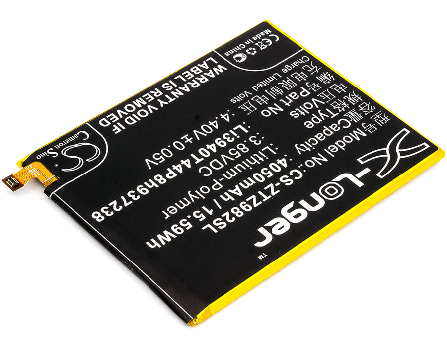 3.85V, 4050mAh, Li-Polymer Battery fits Zte, Blade Z Max, Z982, 15.5925Wh