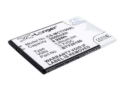 3.7V, 2600mAh, Li-ion Battery fits Mobistel, Cynus T7, Mt-600s, 9.62Wh