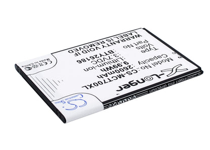 3.7V, 2600mAh, Li-ion Battery fits Mobistel, Cynus T7, Mt-600s, 9.62Wh