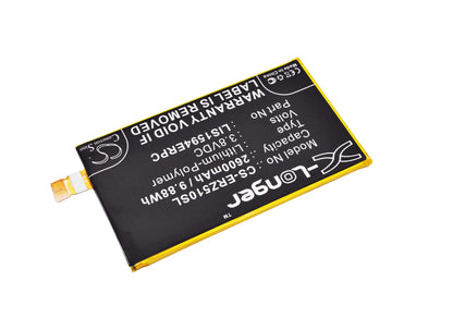 3.8V, 2600mAh, Li-Polymer Battery fits Sony, E5803, E5823, 9.88Wh