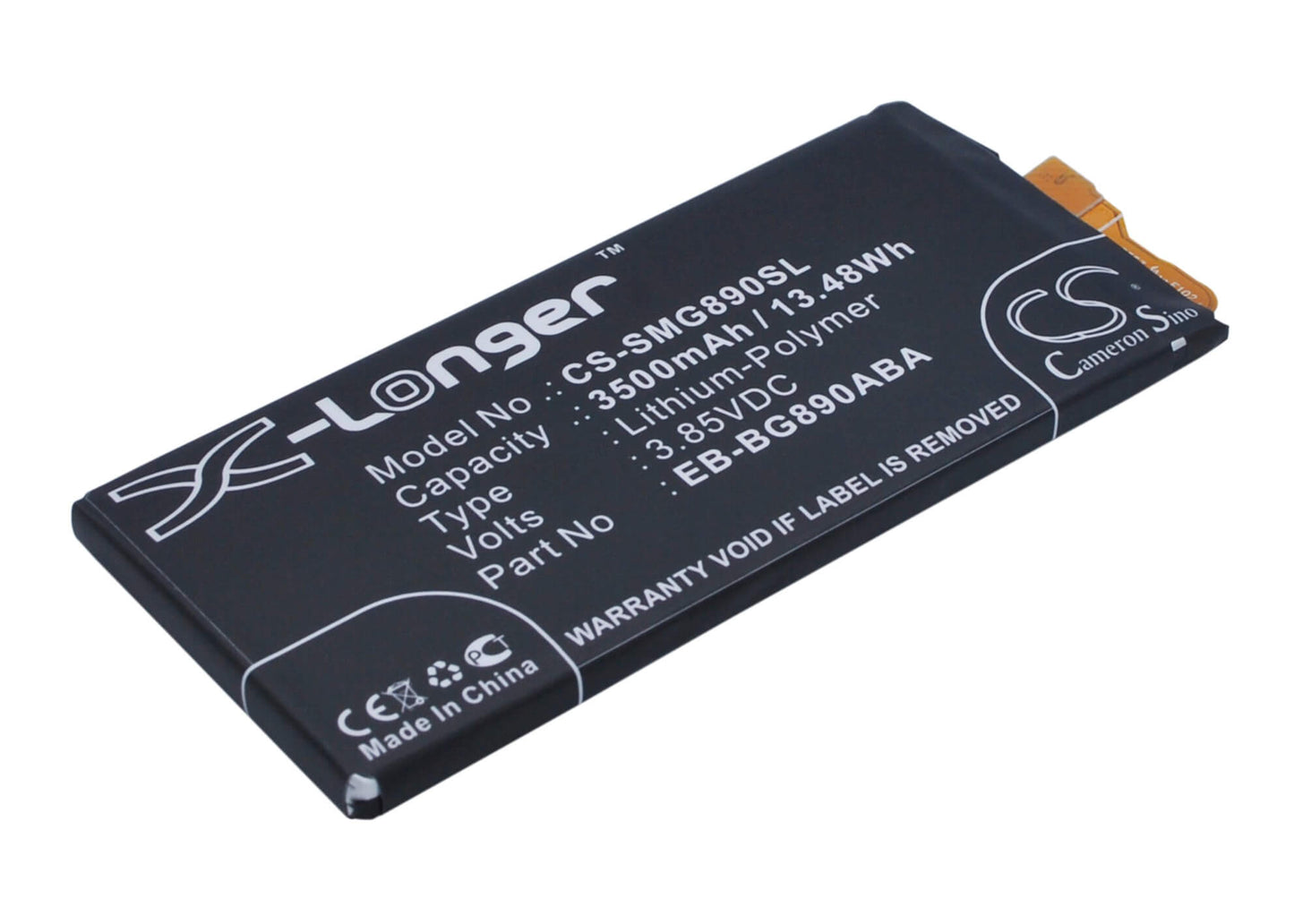 3.85V, 3500mAh, Li-Polymer Battery fits Samsung, Galaxy S6 Active, Galaxy S6 Active Lte-a, 13.475Wh