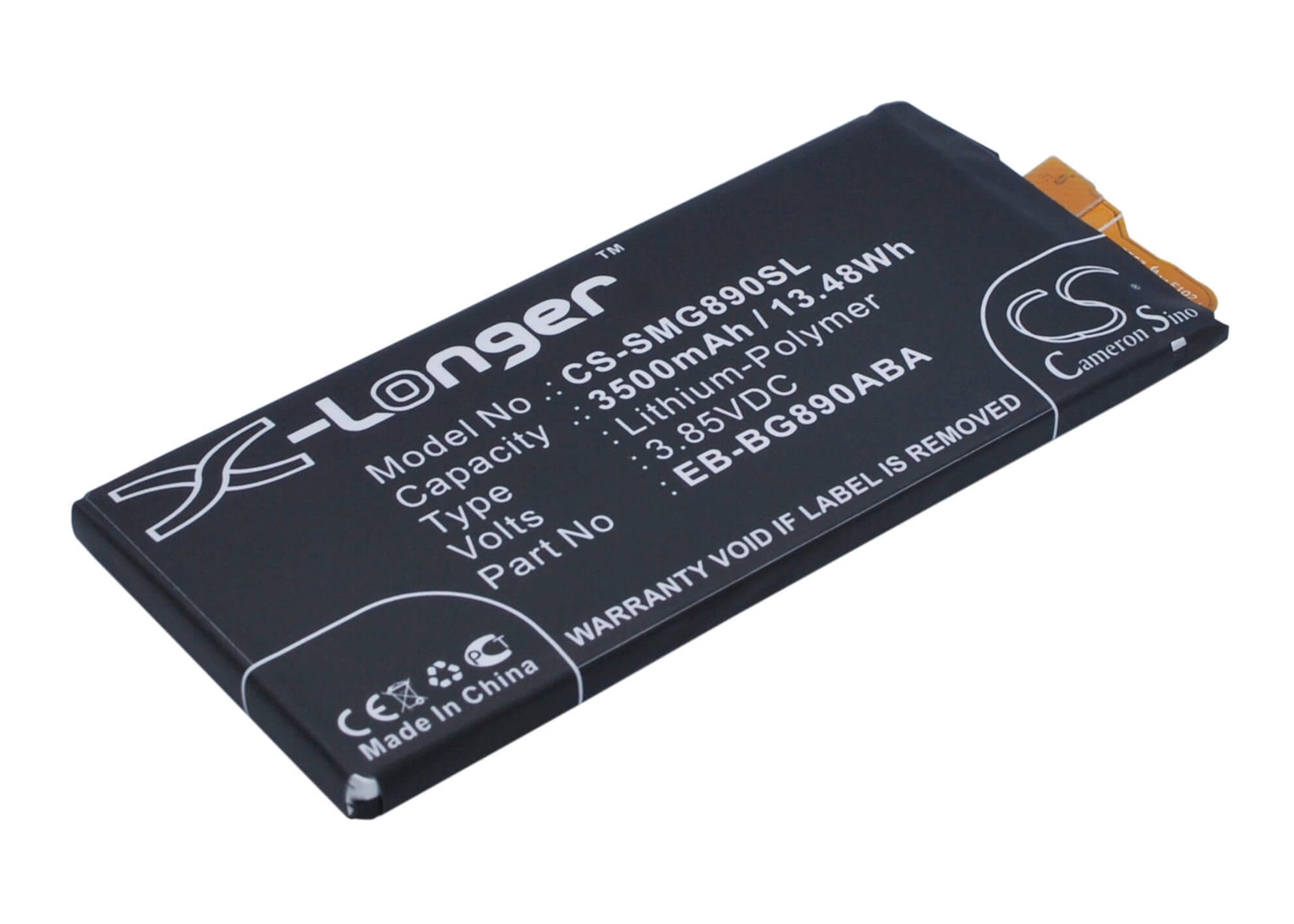 3.85V, 3500mAh, Li-Polymer Battery fits Samsung, Galaxy S6 Active, Galaxy S6 Active Lte-a, 13.475Wh
