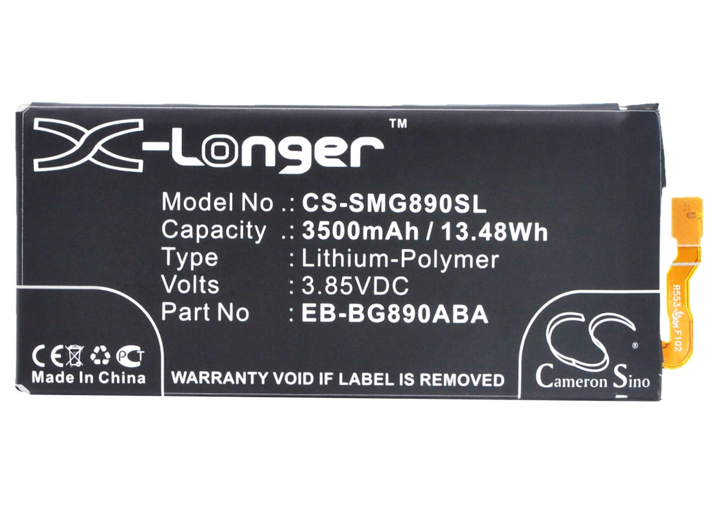 3.85V, 3500mAh, Li-Polymer Battery fits Samsung, Galaxy S6 Active, Galaxy S6 Active Lte-a, 13.475Wh