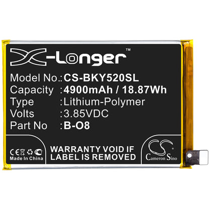 3.85V, 4900mAh, Li-Polymer Battery fits Vivo, Y52s, 18.865Wh