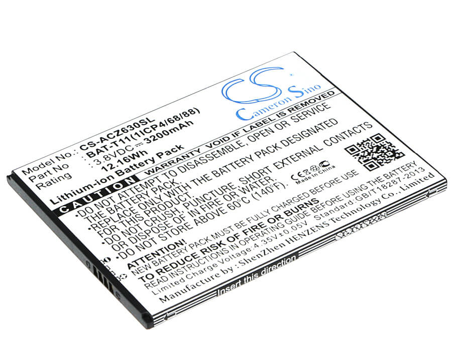 3.8V, 3200mAh, Li-ion Battery fits Acer, Liquid Z630, Liquid Z630s, 12.16Wh
