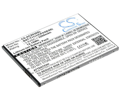 3.8V, 3200mAh, Li-ion Battery fits Acer, Liquid Z630, Liquid Z630s, 12.16Wh