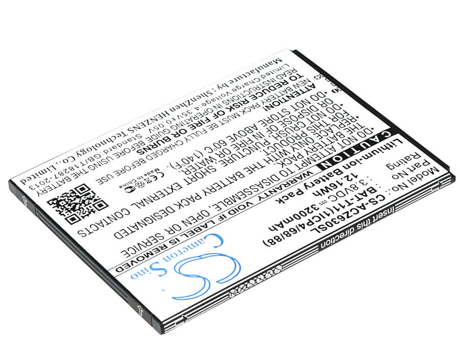 3.8V, 3200mAh, Li-ion Battery fits Acer, Liquid Z630, Liquid Z630s, 12.16Wh