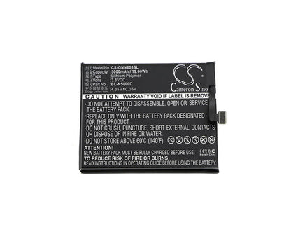 3.8V, 5000mAh, Li-Polymer Battery fits Gionee, Gn8003, M6, 19Wh