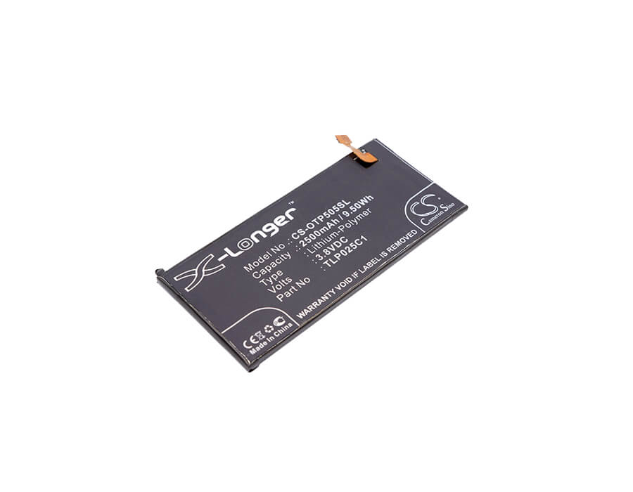3.8V, 2500mAh, Li-Polymer Battery fits Alcatel, One Touch Allure, One Touch Fierce 4, 9.5Wh