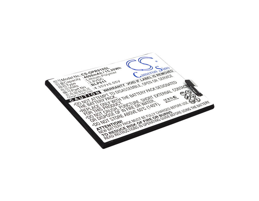 3.8V, 4000mAh, Li-Polymer Battery fits Oppo, R9 Plus, R9 Plus Dual Sim, 15.2Wh