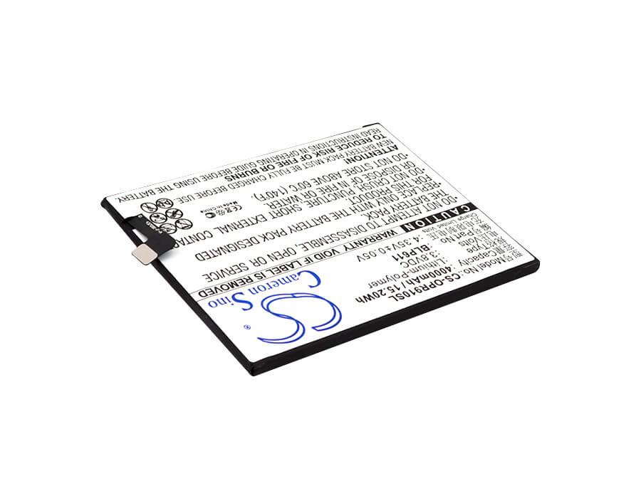 3.8V, 4000mAh, Li-Polymer Battery fits Oppo, R9 Plus, R9 Plus Dual Sim, 15.2Wh
