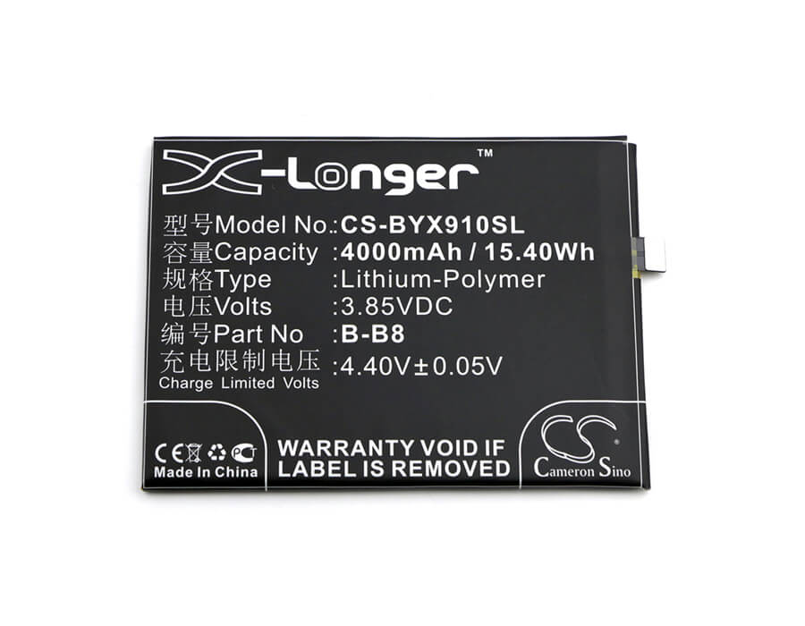 3.85V, 4000mAh, Li-Polymer Battery fits Bbk, Vivo X9 Plus, Vivo X9 Plus Dual Sim, 15.4Wh