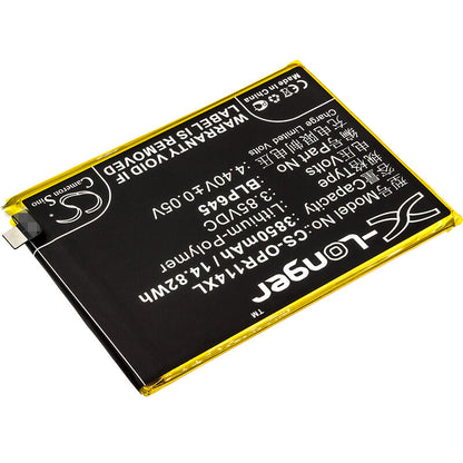 3.85V, 3850mAh, Li-Polymer Battery fits Oppo, Cph1721, R11s Plus, 14.8225Wh