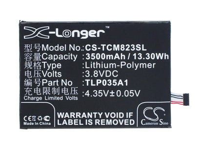 3.8V, 3500mAh, Li-Polymer Battery fits Alcatel, 7070x, N1 Max, 13.3Wh