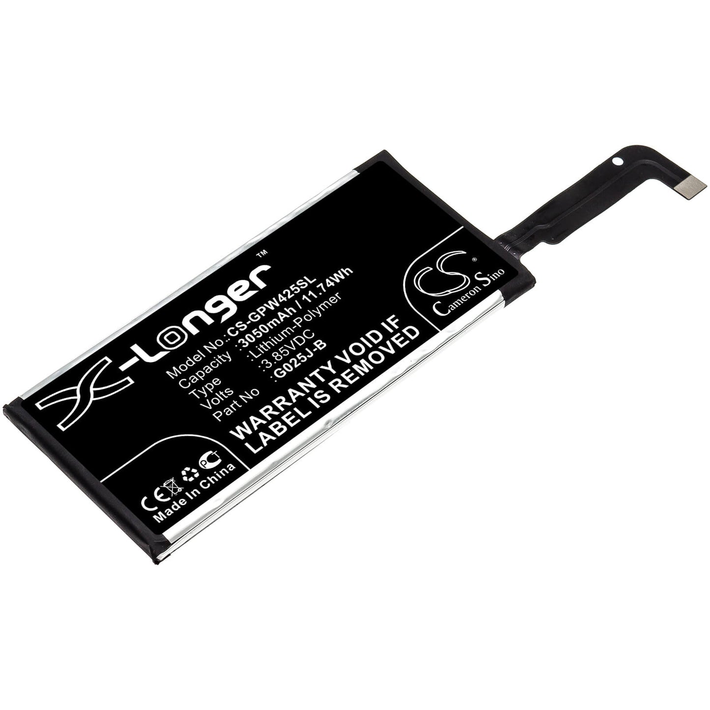 3.85V, 3050mAh, Li-Polymer Battery fits Google, Pixel 4a, 11.7425Wh