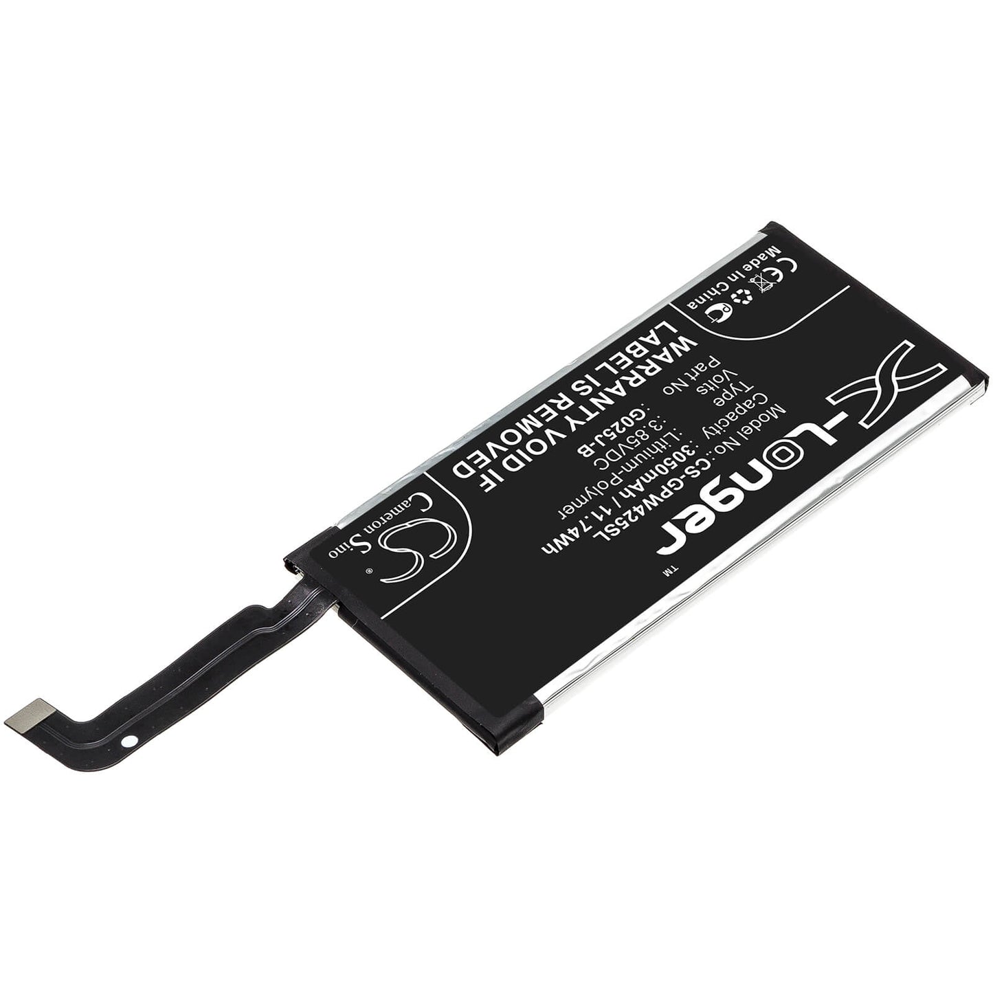 3.85V, 3050mAh, Li-Polymer Battery fits Google, Pixel 4a, 11.7425Wh