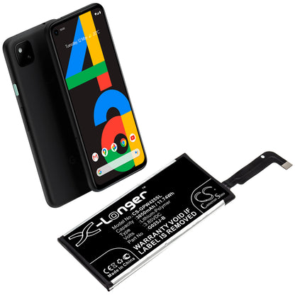 3.85V, 3050mAh, Li-Polymer Battery fits Google, Pixel 4a, 11.7425Wh