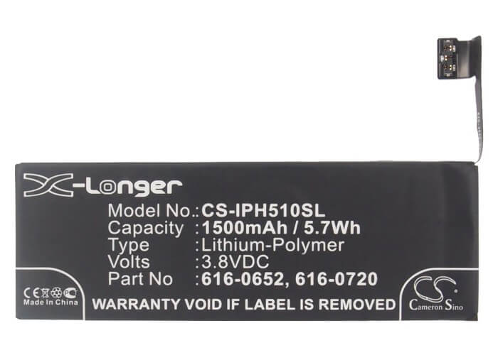 3.8V, 1500mAh, Li-Polymer Battery fits Apple, A1234, A1457, 5.7Wh