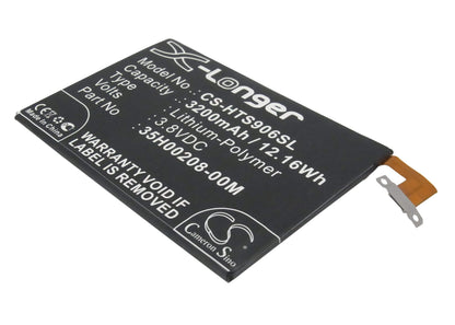 3.8V, 3200mAh, Li-Polymer Battery fits Htc, 901s, Butterfly S, 12.16Wh