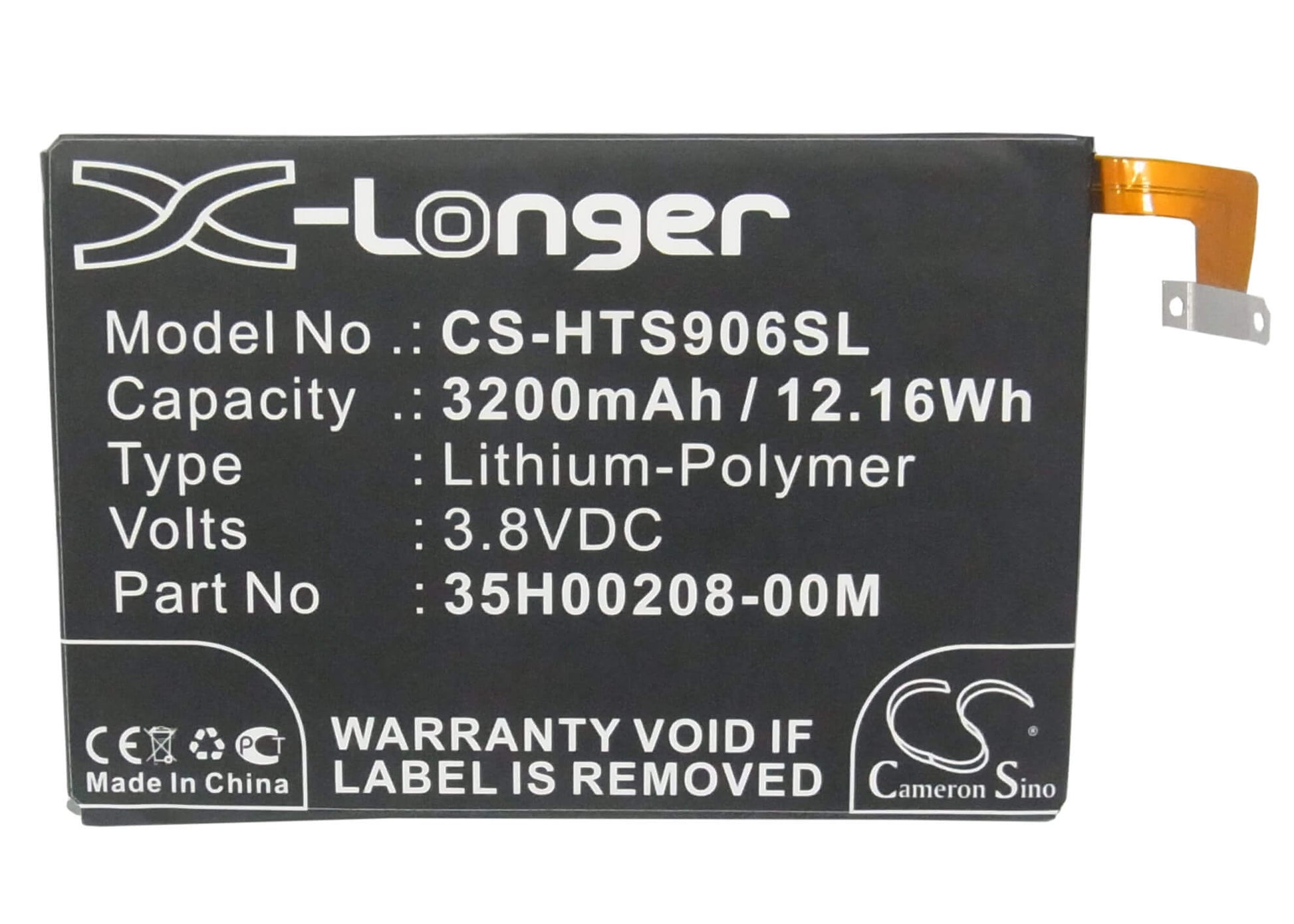 3.8V, 3200mAh, Li-Polymer Battery fits Htc, 901s, Butterfly S, 12.16Wh