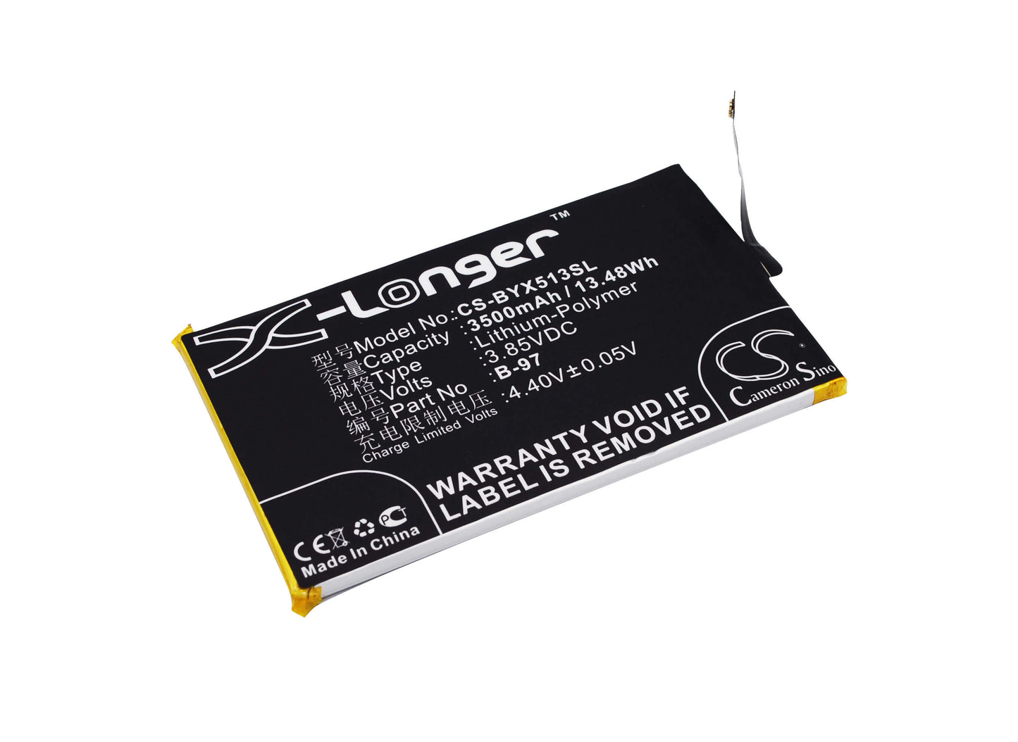3.85V, 3500mAh, Li-Polymer Battery fits Bbk, Vivo Xplay 5, Vivo Xplay 5 Dual Sim Td-lte, 13.475Wh