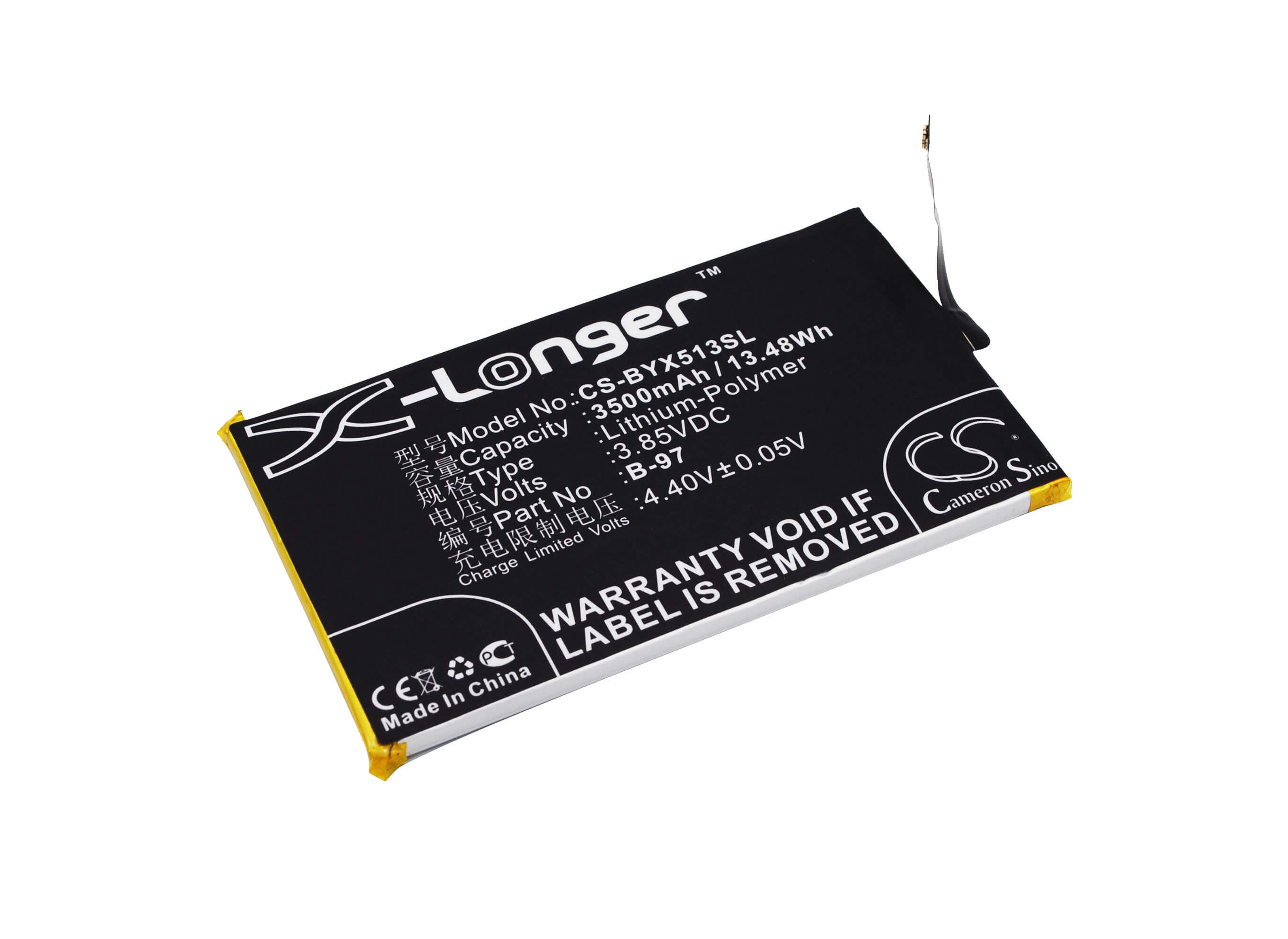 3.85V, 3500mAh, Li-Polymer Battery fits Bbk, Vivo Xplay 5, Vivo Xplay 5 Dual Sim Td-lte, 13.475Wh