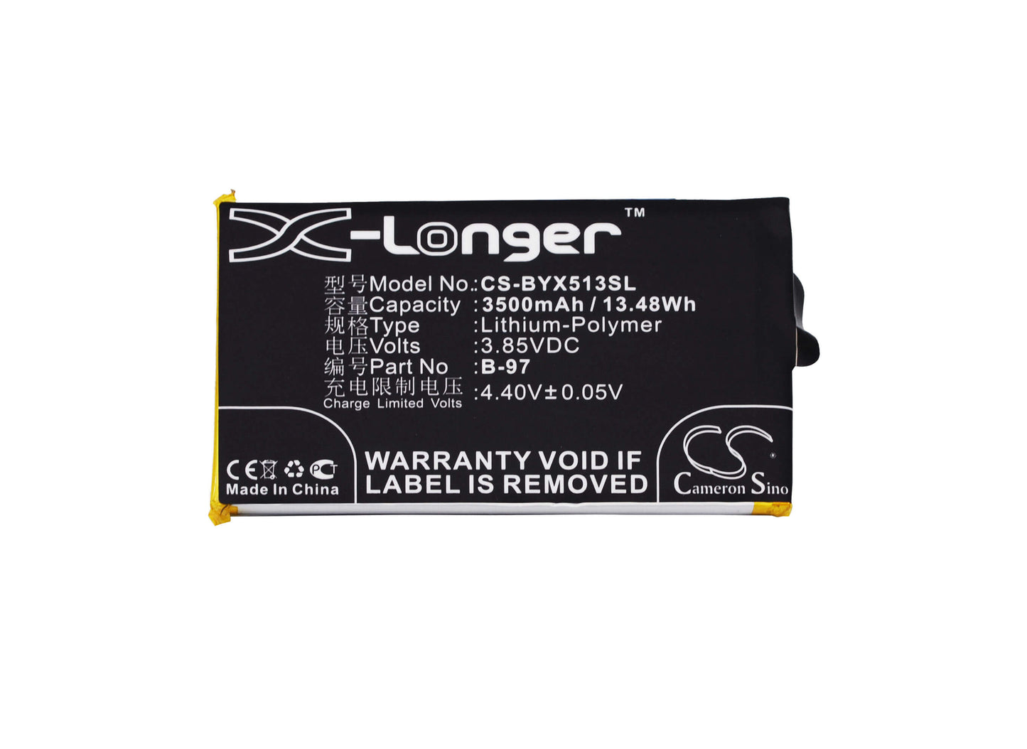 3.85V, 3500mAh, Li-Polymer Battery fits Bbk, Vivo Xplay 5, Vivo Xplay 5 Dual Sim Td-lte, 13.475Wh