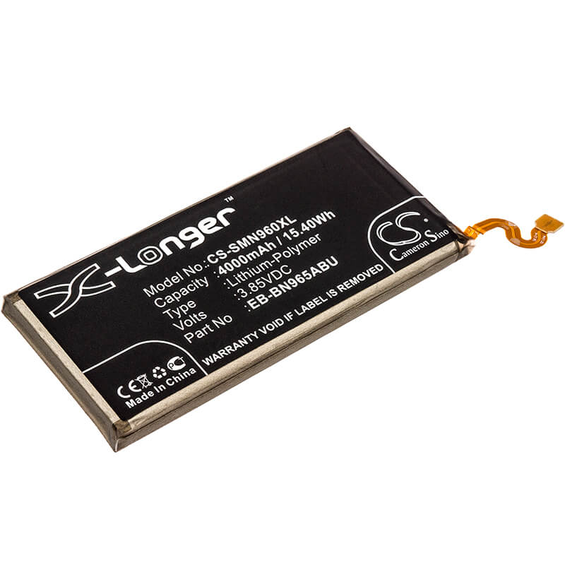 3.85V, 4000mAh, Li-Polymer Battery fits Samsung, Crown, Galaxy Note 9, 15.4Wh