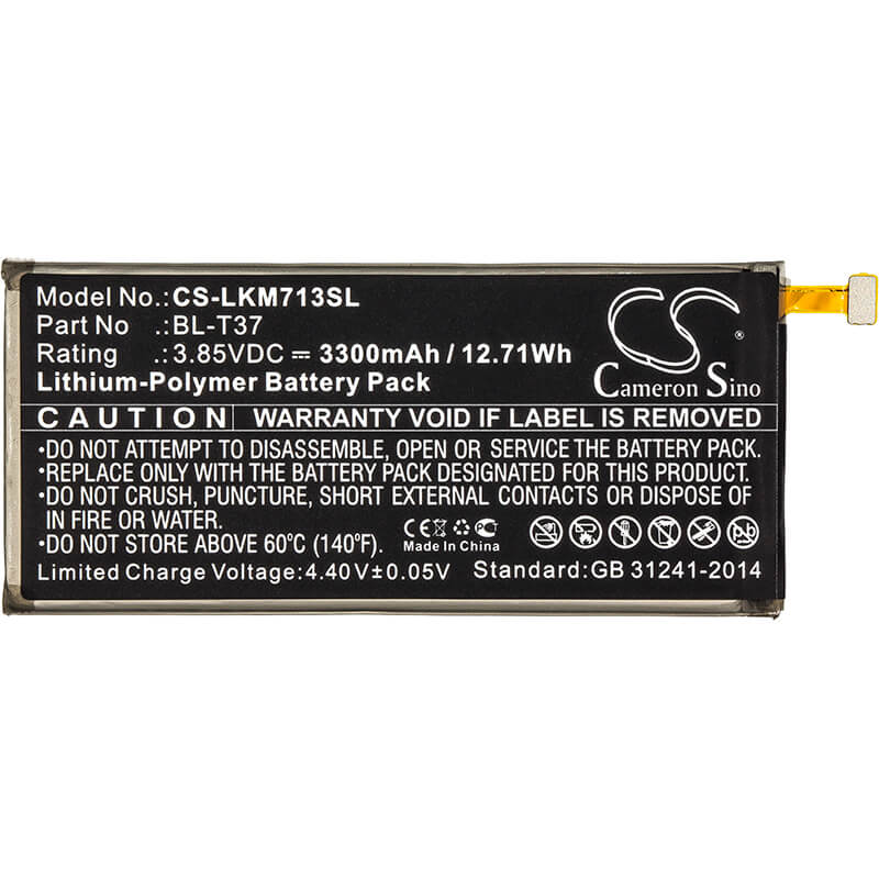 3.85V, 3300mAh, Li-Polymer Battery fits Lg, L713dl, Lg-q710al, 12.705Wh