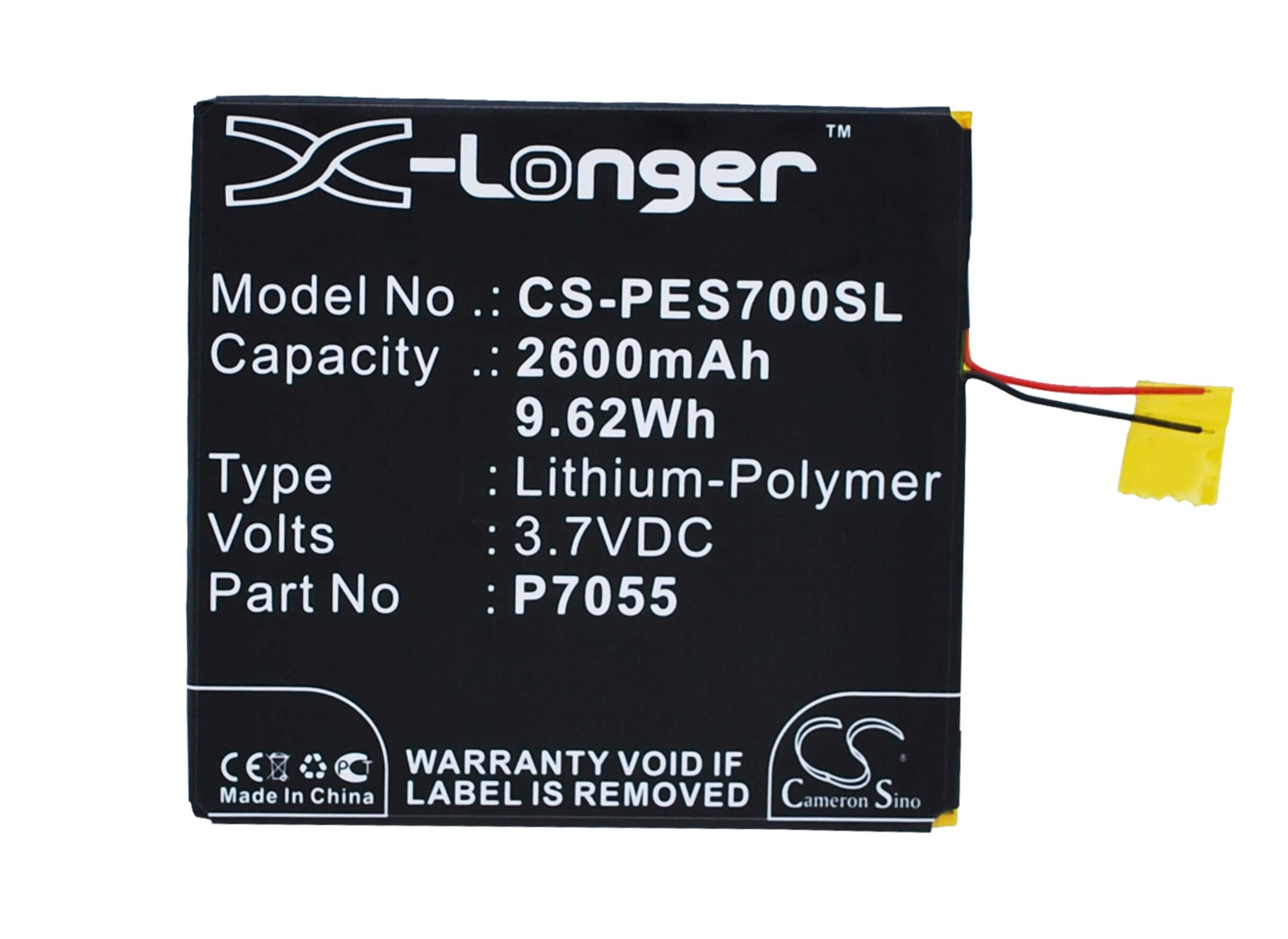 3.7V, 2600mAh, Li-Polymer Battery fits Posh, Equal, S700a, 9.62Wh