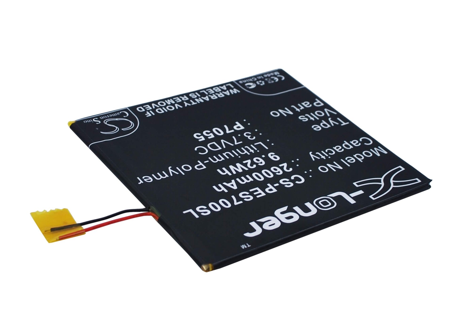 3.7V, 2600mAh, Li-Polymer Battery fits Posh, Equal, S700a, 9.62Wh