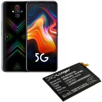 3.85V, 4900mAh, Li-Polymer Battery fits Zte, Nubia Play, Nubia Play 5g, 18.865Wh