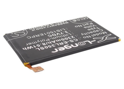 3.7V, 2300mAh, Li-Polymer Battery fits Sony Ericsson, C6503, Calla Ds, 8.51Wh
