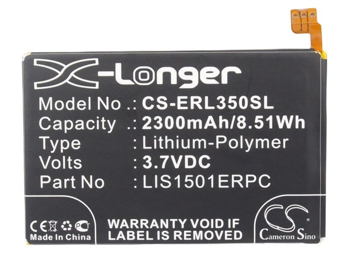 3.7V, 2300mAh, Li-Polymer Battery fits Sony Ericsson, C6503, Calla Ds, 8.51Wh