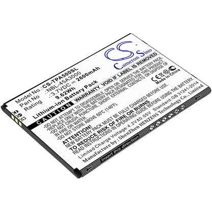 3.7V, 2600mAh, Li-ion Battery fits Tp-link, Neffos A5, Tp7032a, 9.62Wh