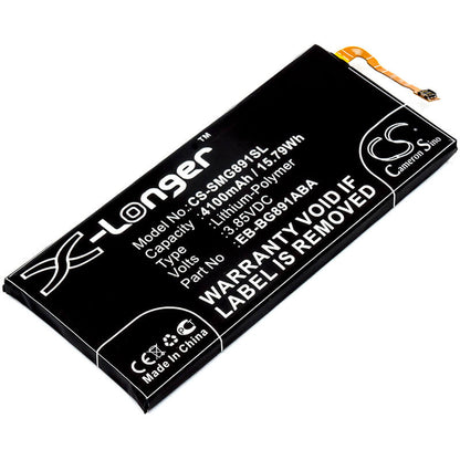 3.85V, 4100mAh, Li-Polymer Battery fits Samsung, Galaxy S7 Active, Sm-g891, 15.785Wh