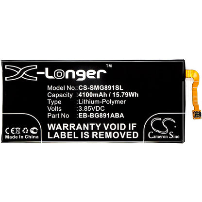 3.85V, 4100mAh, Li-Polymer Battery fits Samsung, Galaxy S7 Active, Sm-g891, 15.785Wh