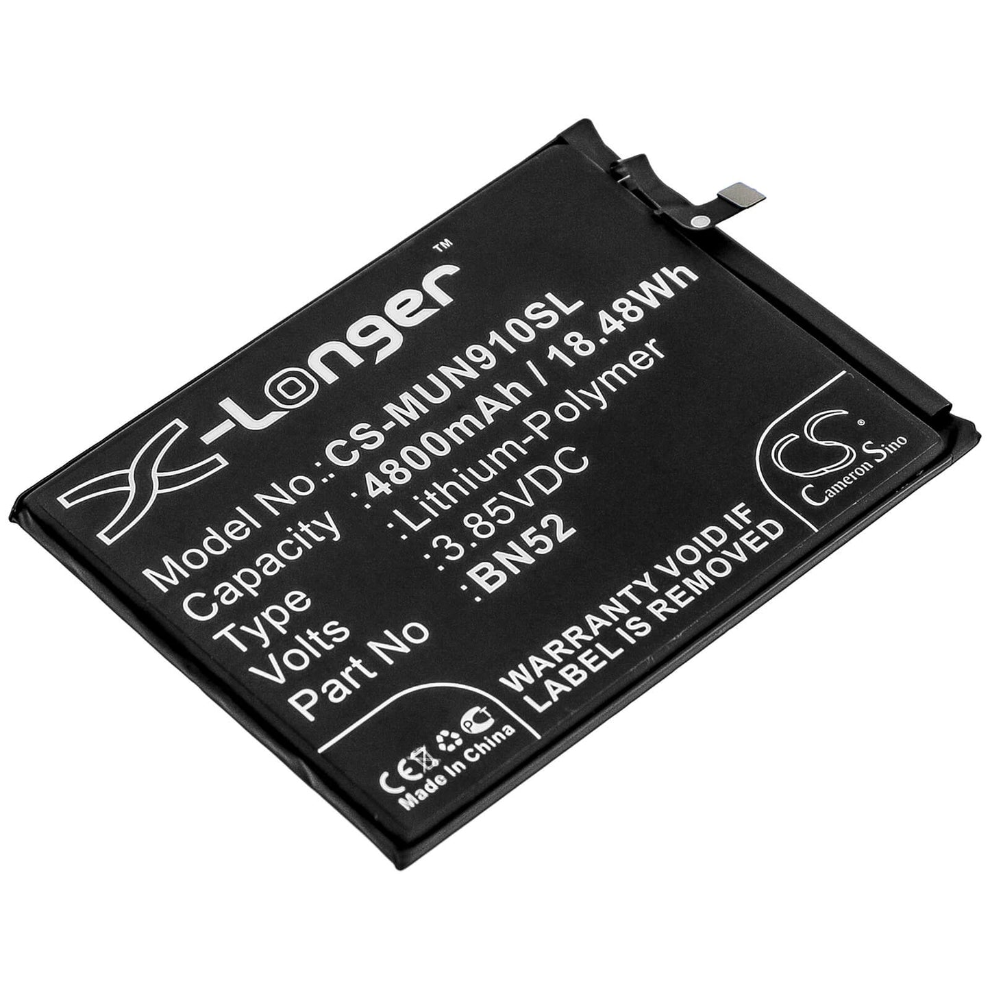 3.85V, 4800mAh, Li-Polymer Battery fits Redmi, M2003j6a1g, M2003j6a1i, 18.48Wh