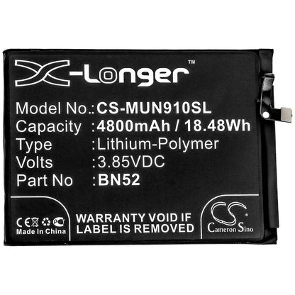 3.85V, 4800mAh, Li-Polymer Battery fits Redmi, M2003j6a1g, M2003j6a1i, 18.48Wh