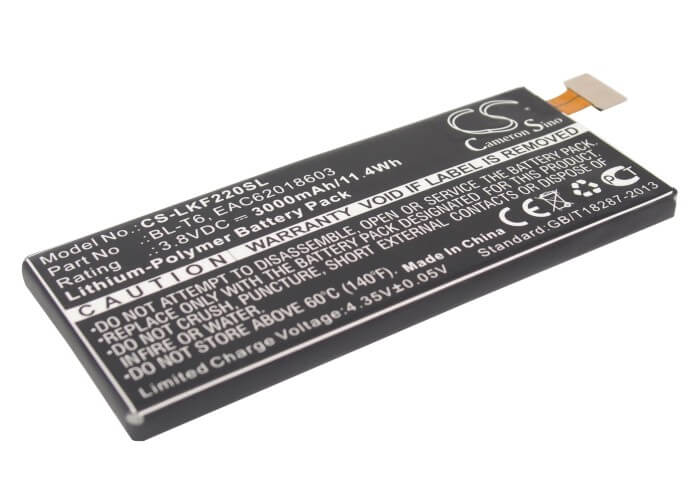 3.8V, 3000mAh, Li-Polymer Battery fits Lg, F220, F220k, 11.4Wh