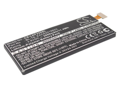 3.8V, 3000mAh, Li-Polymer Battery fits Lg, F220, F220k, 11.4Wh