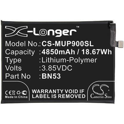 3.85V, 4850mAh, Li-Polymer Battery fits Redmi, M2003j6b1i, M2003j6b2g, 18.6725Wh