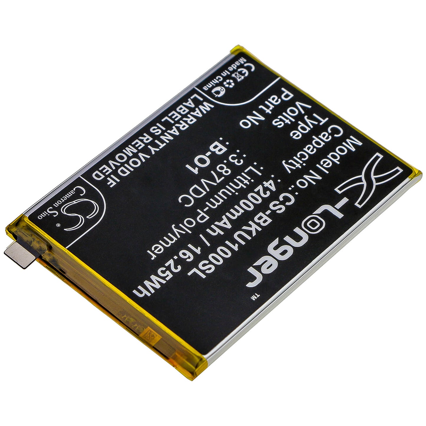 3.87V, 4200mAh, Li-Polymer Battery fits Vivo, Iqoo U1, V2023, 16.254Wh