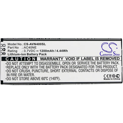 3.7V, 1200mAh, Li-ion Battery fits Archos, 40 Neon, 4.44Wh
