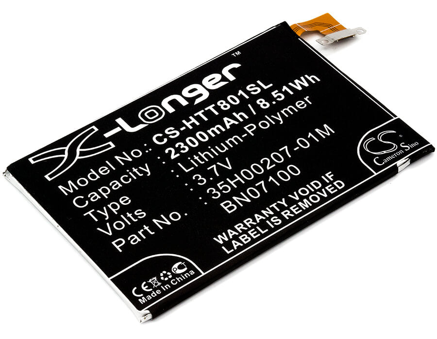 3.7V, 2300mAh, Li-Polymer Battery fits Htc, 6500lvw, 801e, 8.51Wh